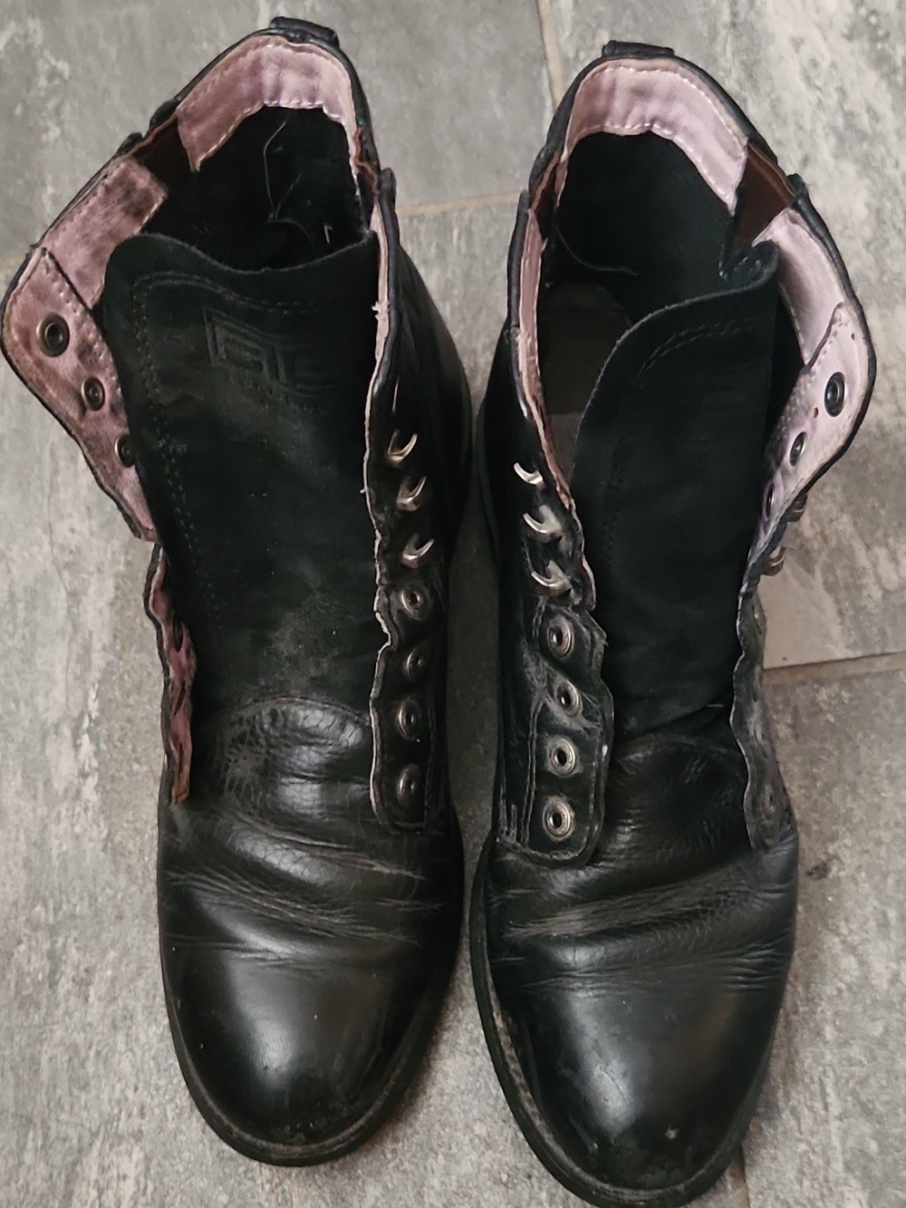 Ariat Black Leather Lace-Up Boots Sz 9B
